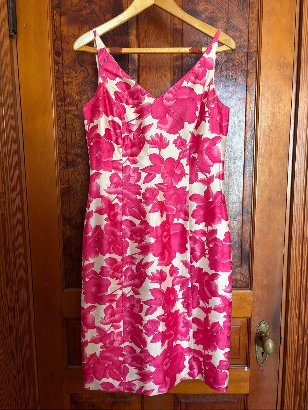 Ann Taylor Silk Floral Pink & Cream Slip Dress